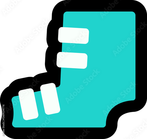 Black line icon Cute plaster