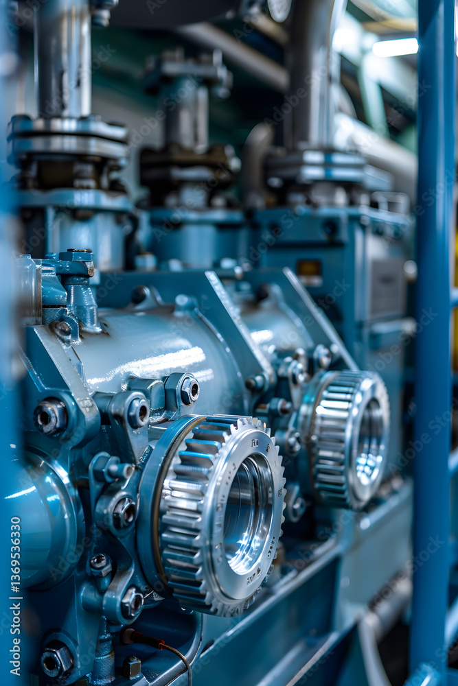 Fototapeta premium The Machining Mastery Displayed in Robust Marine Gearbox
