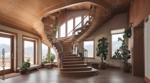 Obraz na płótnie Stairs in a house.generative.ai w salonie