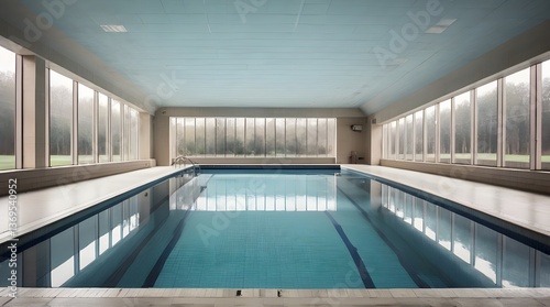 Obraz na płótnie Swimming pool with empty lanes.generative.ai w salonie