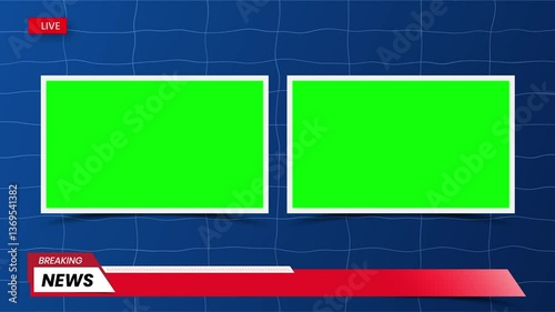 News Presentation or Live Broadcast Green Screen Background