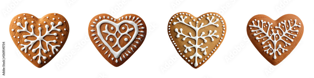 Beautifully crafted heart shaped gingerbread cookies adorned with intricate golden patterns and designs perfect for holiday and sharing Beautifully crafted heart shaped gingerbread cookies adorned with intricate golden patterns and designs perfect for holiday and sharing