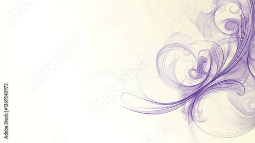 An elegant purple swirly and curvy design on a light background