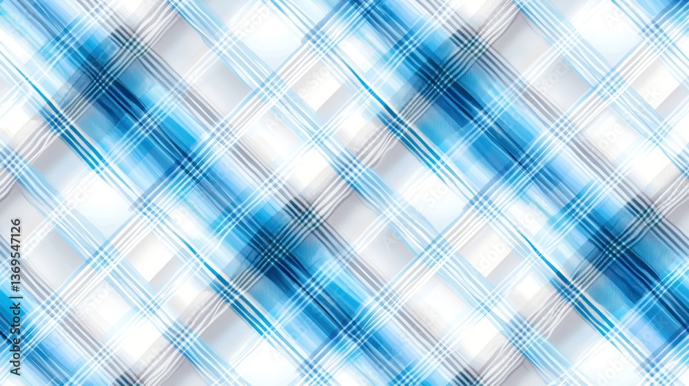Abstract Blue and White Diagonal Plaid Pattern. Abstract Blue and White Diagonal Plaid Pattern.