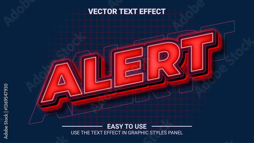 Naklejka 3d alert editable text effect