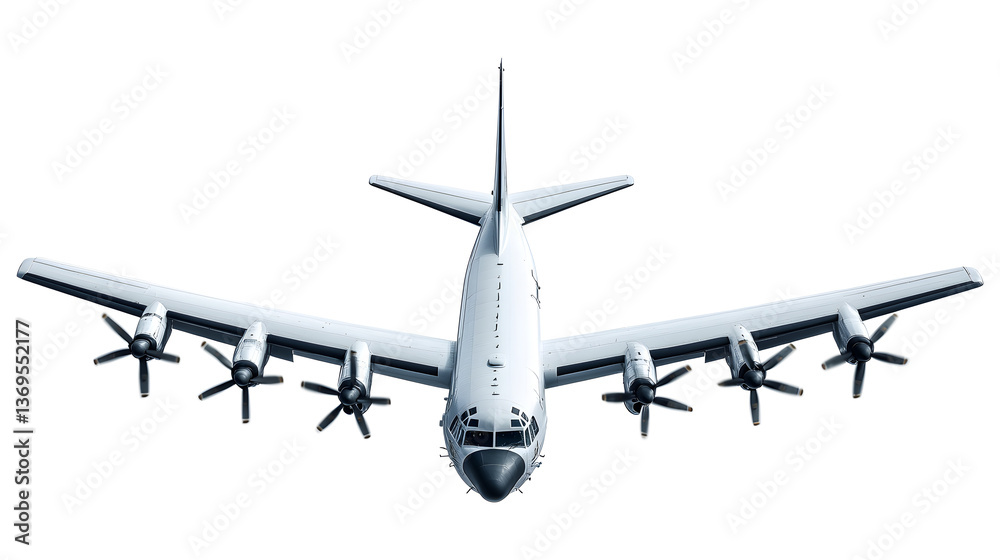 Obraz premium A large jet plane is flying through the sky