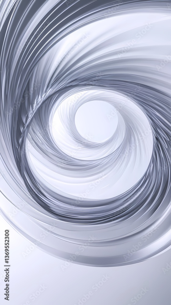 Fototapeta premium Digital technology gray blue geometric abstract circular rotation illustration poster background