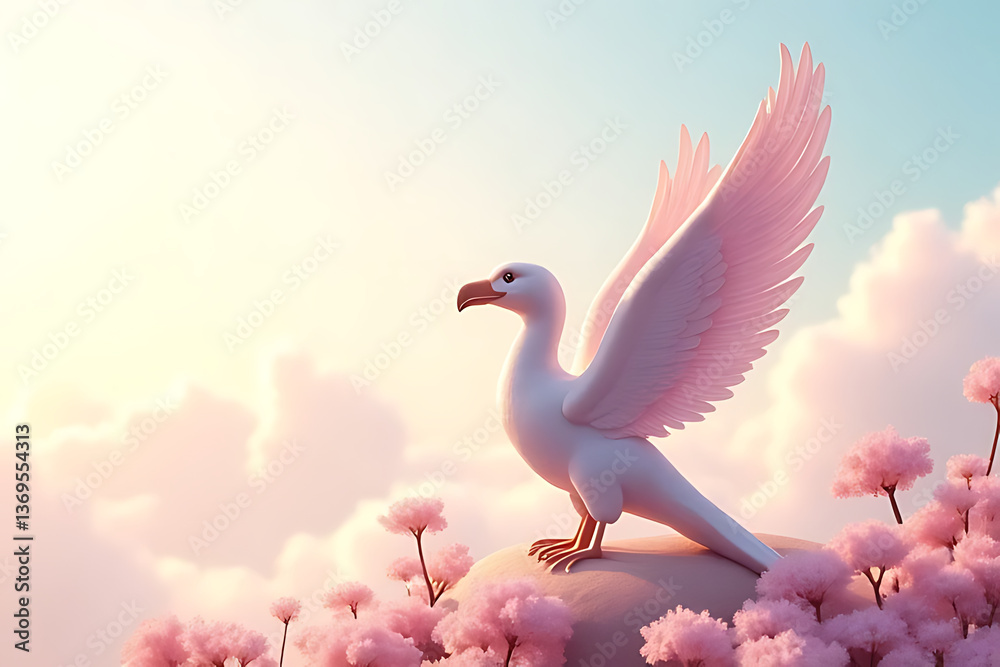 Fototapeta premium Fairytale creatures that look graceful and, from some angles, cute and sweet.