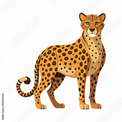  Cheetah vector-style illustration.