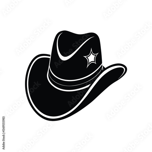 Cowboy hat silhouette. Hat illustration icon vector design