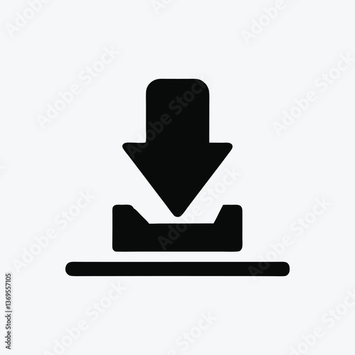 download arrow icon sign vector, Icon user interface arrow download
