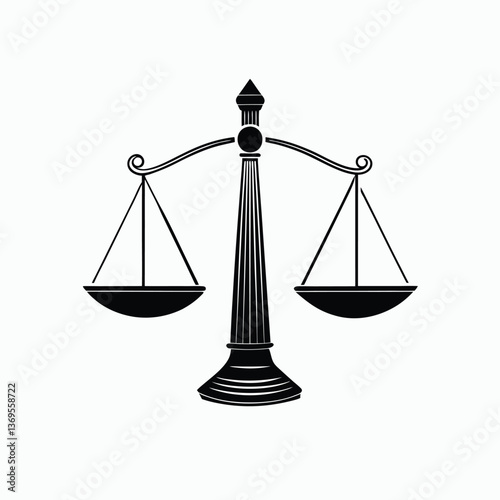 scale balance icon silhouette vector art illustration simple black