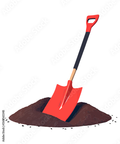 shovel on a white background