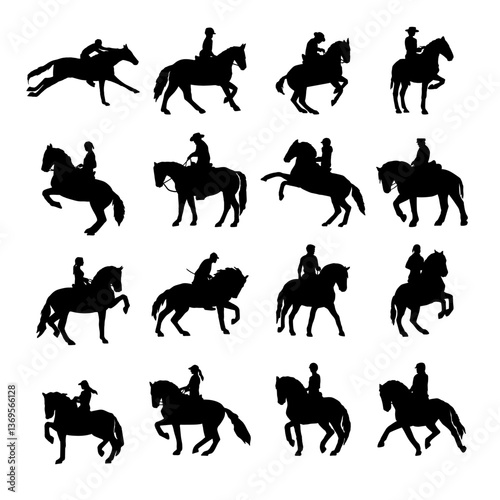 silhouette sport horse on white background