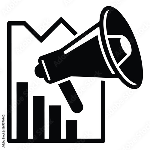Megaphone icon vector illustration for communication and announcements on white background
