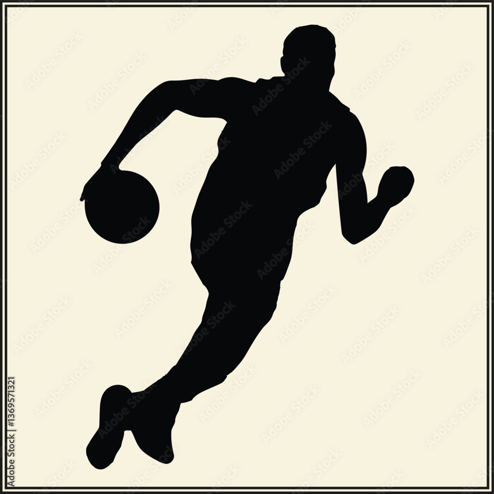 Obraz premium Silhouette of Ball, Basketball Game