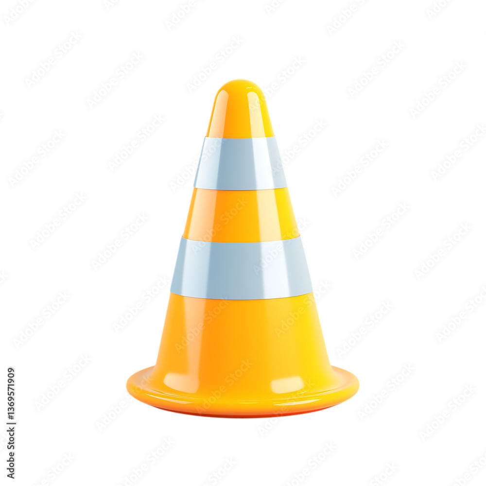 Isolated orange traffic cone road safety warning sign construction transparent background Isolated orange traffic cone road safety warning sign construction transparent background