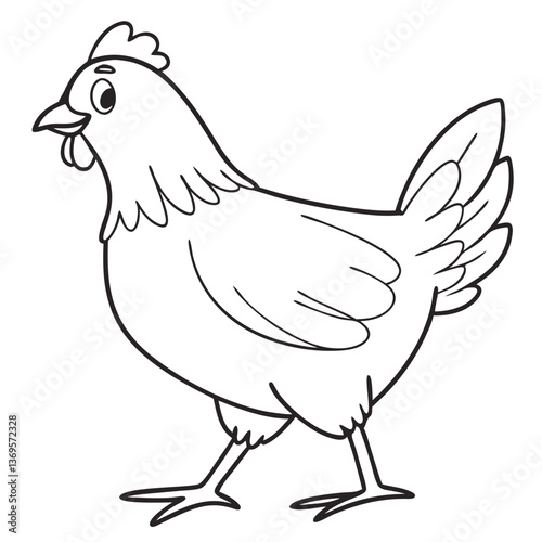 brown body of chicken hen standing isolated transparent background
