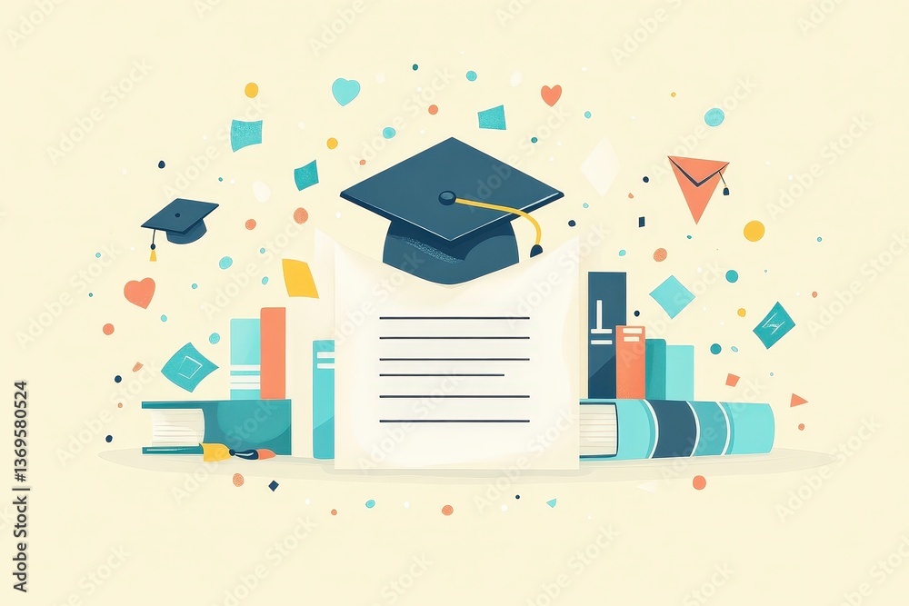 Obraz premium Exciting journey begins with an opened admission letter showcasing academic aspirations and dreams
