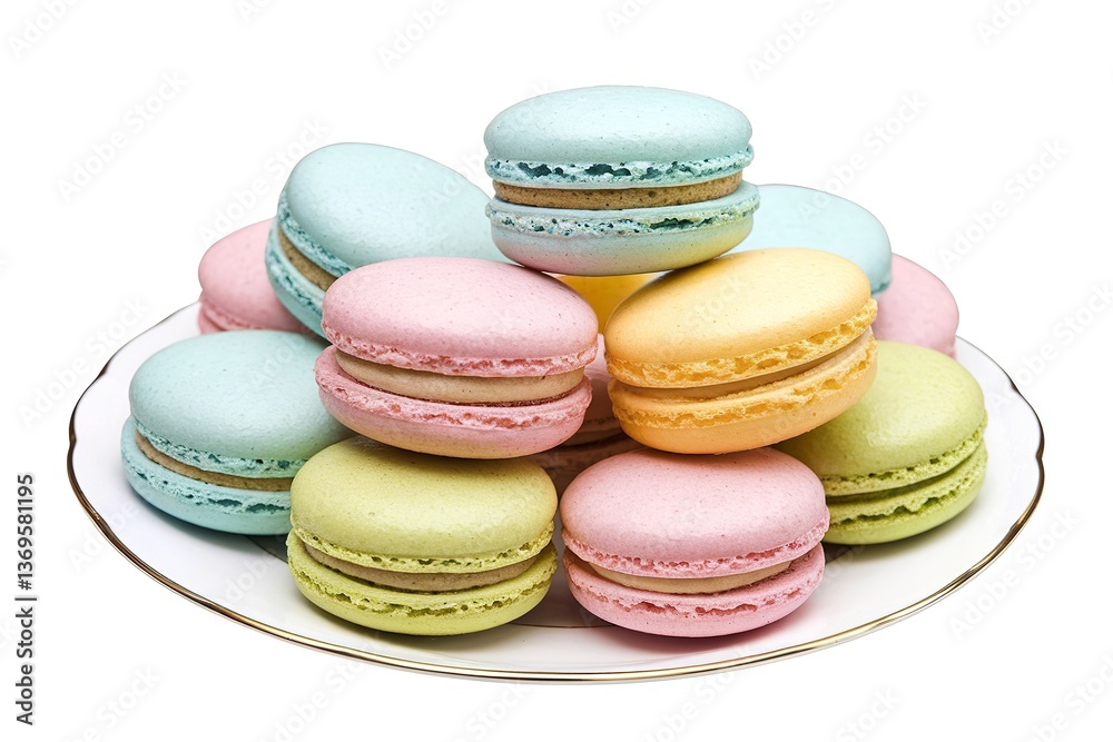 Obraz premium A photo of a cake made of sweet French macaroons
