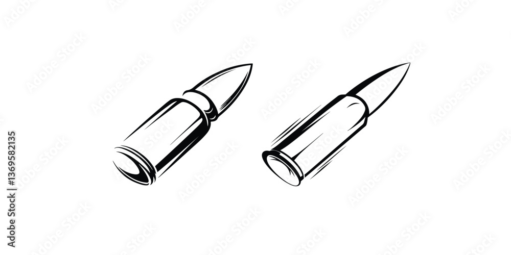 Print Flying bullet icon. Attribute of war and hostilities. Print Flying bullet icon. Attribute of war and hostilities.