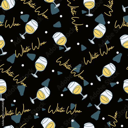 White Wine Elegance Night Toast Drink Pattern can be use for background and apparel design