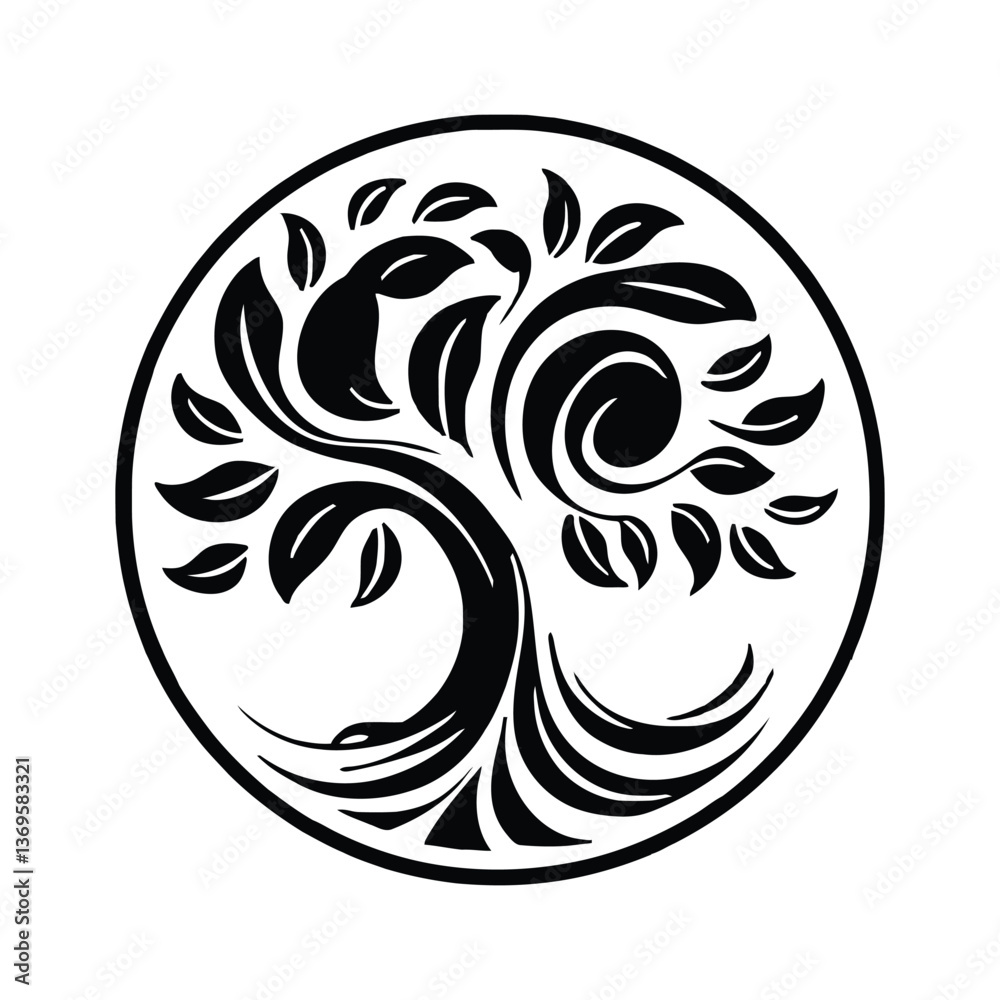 Tree vector Logo Concept silhouette flat graphic illustration