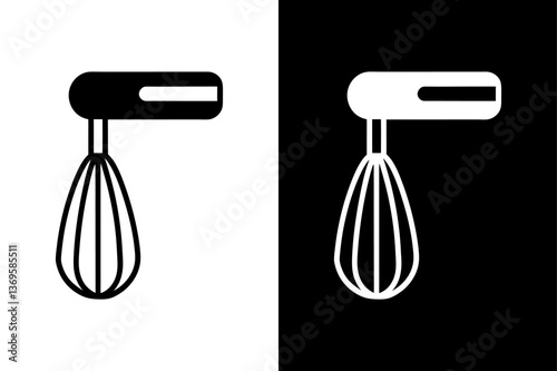 Download Hand Mixer Silhouette Vector Clean Black & White Design.