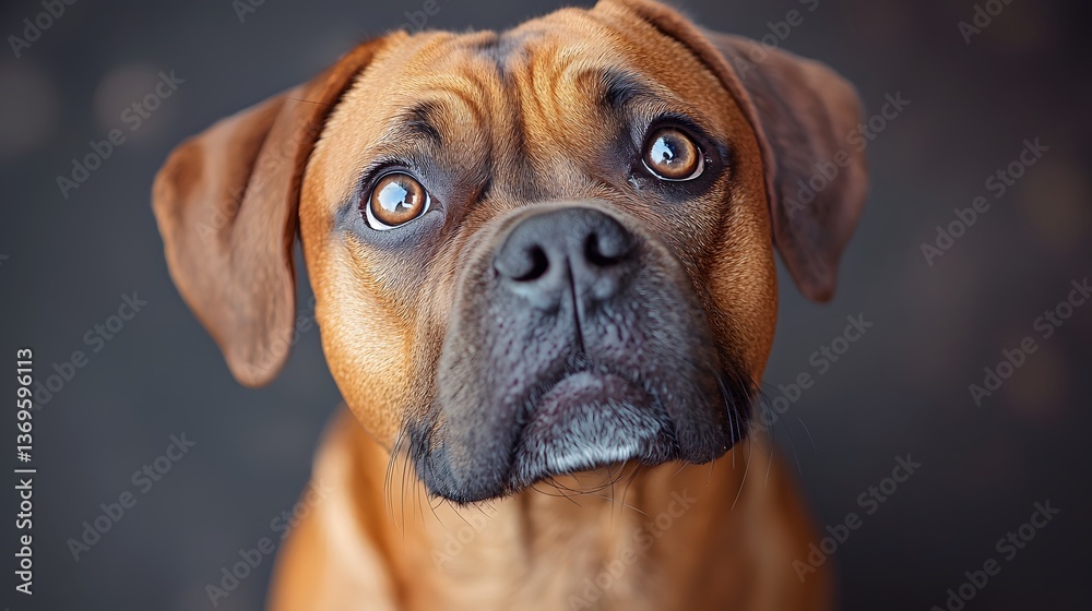 Obraz premium Close-up portrait of a brown dog, outdoors