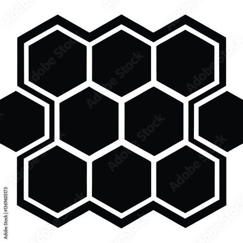 Silhouette vector of honeycomb structure design