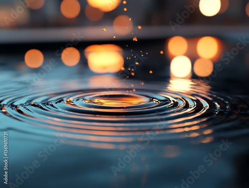 A glowing vitamin forming ripples in a pool of liquid light