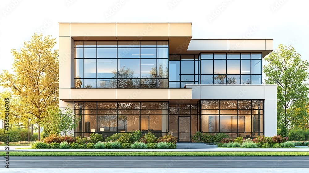 Obraz premium Modern Glass House Architectural Design