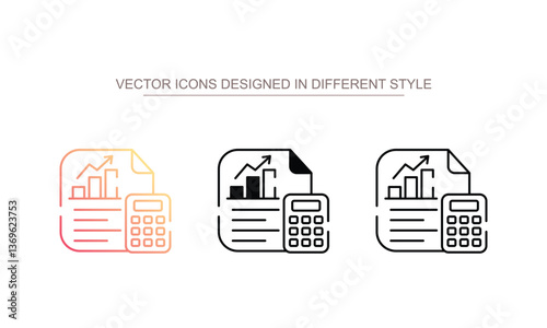 Estimated Profit icon design with white background stock illustration