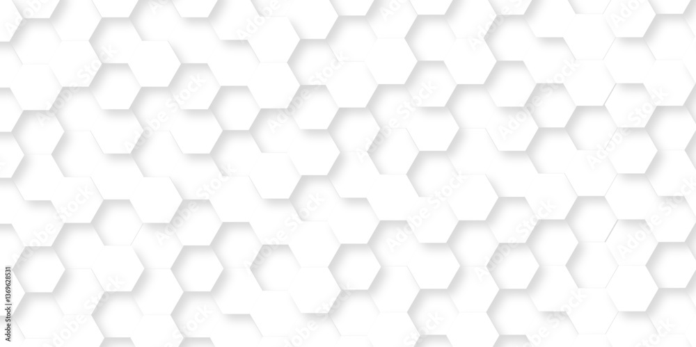 Vector white hexagonal background. Luxury White Pattern. wallpaper Illustration. Futuristic abstract honeycomb mosaic white background. geometric mesh cell texture. modern futuristic wallpaper.