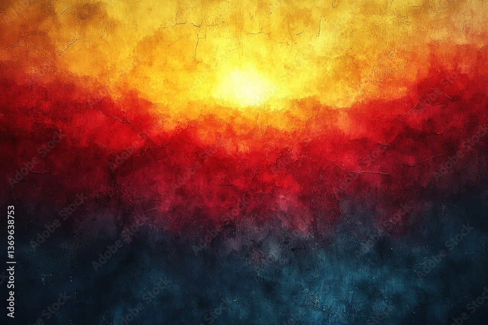 Naklejka premium Abstract vibrant textured gradient in red, yellow, and dark hues