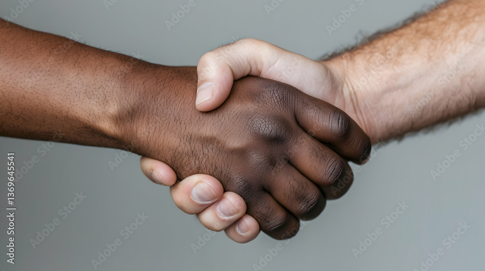 Close Up Diverse Hands Shaking Showing Unity and Partnership Close Up Diverse Hands Shaking Showing Unity and Partnership