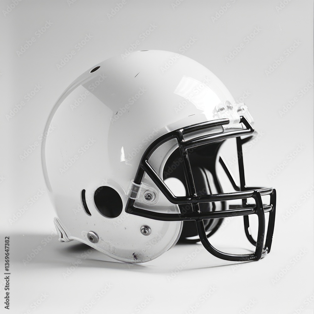 Fototapeta premium 3D Sports or Biker Helmet Isolated in White and Black Color.