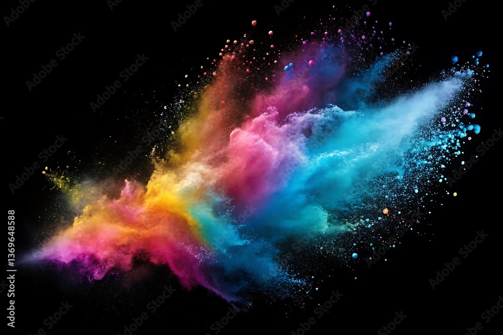Fototapeta premium Colorful explosion of powdery material