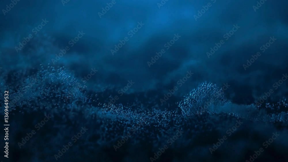Abstract Waveform - Dark Blue, Background Animation, Loopable