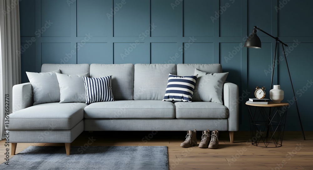 Obraz premium Stylish Nautical-Inspired Living Room