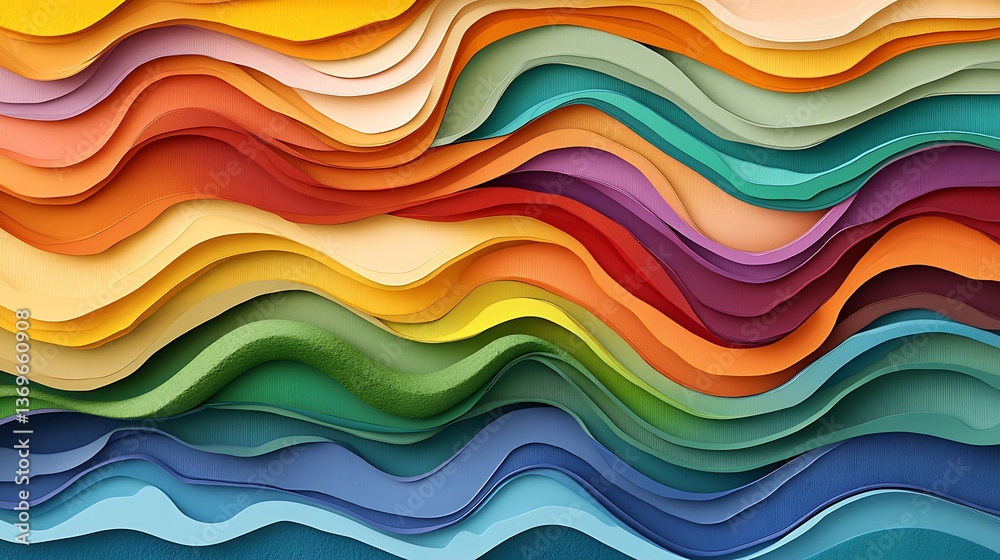 Fototapeta premium Abstract colorful wavy layers