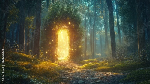 Enchanted Forest Gateway: A Mystical Journey Through Nature's Luminescence