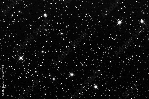 Starry Night Sky with Twinkling Stars and Celestial Light for Backgrounds and Astronomy Concepts