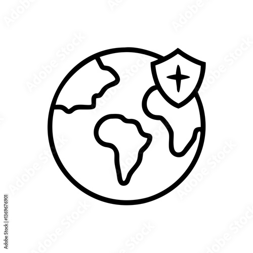 Globe with shield symbolizing protection and security in the insurance industry