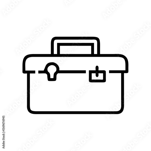 Toolbox with lock and handle, essential tools for construction and repair work