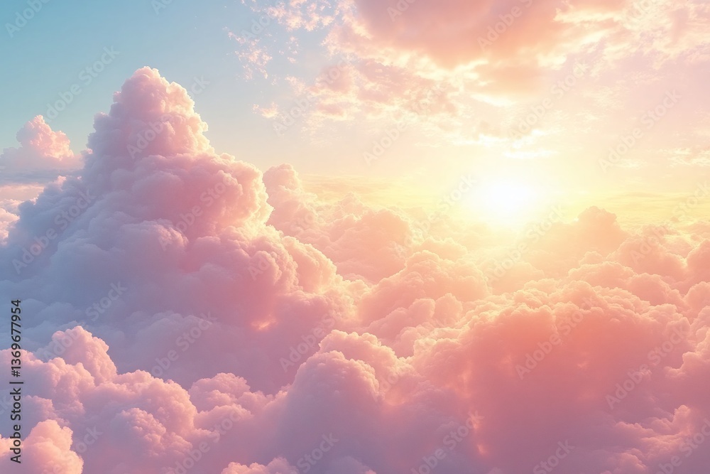 Serene Pastel Cloudscape at Sunset Serene Pastel Cloudscape at Sunset