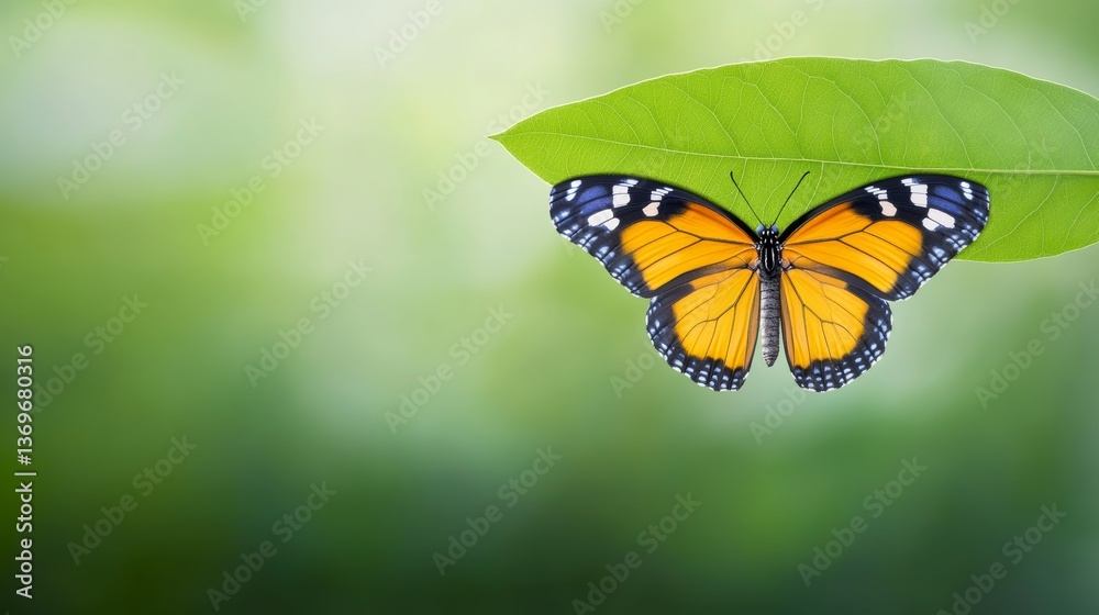 Naklejka premium Delicate Transformation of a Butterfly Emerging from its Cocoon in Nature