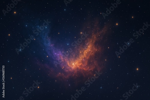 Colorful cosmic nebula with glowing stars