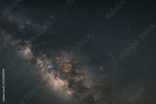 Milky Way galaxy core in dark night sky