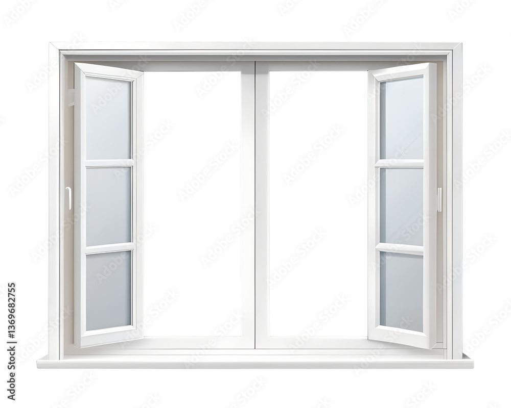 A bright, airy double-hung window stands open, inviting a gentle breeze and the promise of a fresh perspective, showcasing crisp white frames and clean lines against a stark white background. A bright, airy double-hung window stands open, inviting a gentle breeze and the promise of a fresh perspective, showcasing crisp white frames and clean lines against a stark white background.